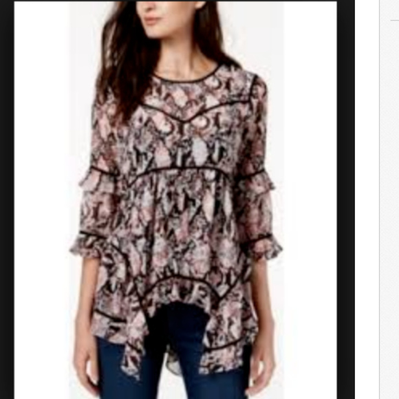 BAR-III-Ruffled-Asymmetrical top Blouse - Picture 5 of 6